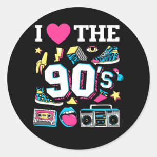 '90's '90 Ik hoor de jaren '90. Ronde Sticker