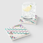 90s Abstract Stone Onderzetter / Fun Colors / Scha (Zijkant)