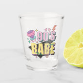 "90s Babe" Nostalgisch geschenk Shot Glas (Voorkant)