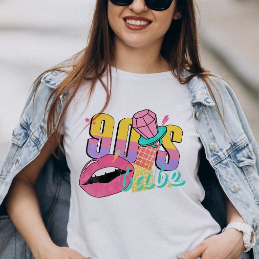 90s Babe Retro Groovy Helder Kleurrijk T-shirt