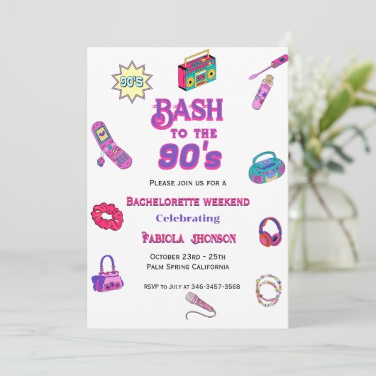 90's baby Bachelorette feest & weekendroute Kaart (Staand voorkant)