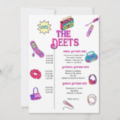 90's baby Bachelorette feest & weekendroute Kaart (Achterkant)