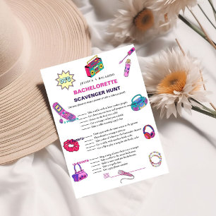 90's baby Bachelorette scavenger foto jacht spel I Kaart