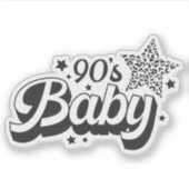 90's Baby Custom-Cut Vinyl Sticker (Voorkant)