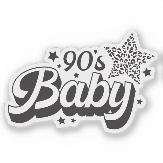 90's Baby Custom-Cut Vinyl Sticker (Voorkant)
