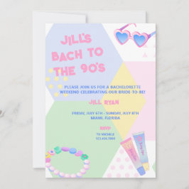 90's Bachelorette Party Invitation Kaart