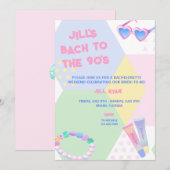 90's Bachelorette Party Invitation Kaart (Voorkant / Achterkant)