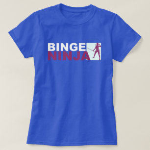 90s Binge Watching Vrouw Ninja Paars & Aqua T-shirt