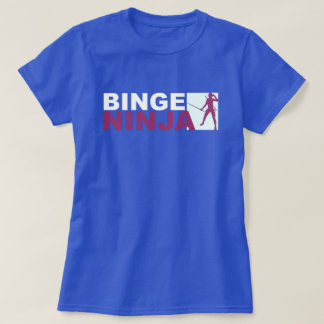 90s Binge Watching Vrouw Ninja Paars & Aqua T-shirt