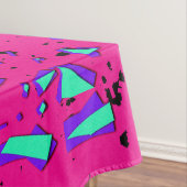 90s Blauwgroen en Roze Abstract Geometrisch Patroo Tafelkleed (Voorbeeld)