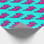 90s Bliksemschicht Inpakpapier Blauw en Roze (Hoek)