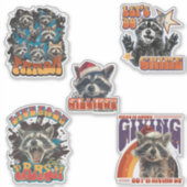 90s Bootleg Feral Raccoon Sticker Pack 1 (Voorkant)