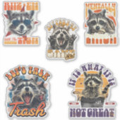 90s Bootleg Feral Raccoon Sticker Pack 2 (Voorkant)