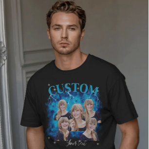 90's bootleg rap T-shirt met eigen foto T-Shirt