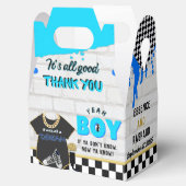 90's Boy Retro Hip Hop Baby shower Neon Blue Bedankdoosjes (Geopend)