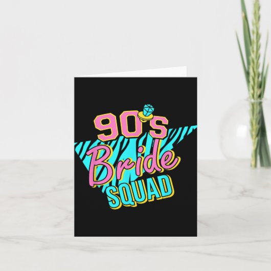 90s Bride Squad Bruidsmeisje Retro Matching Bachel Kaart (Voorkant)