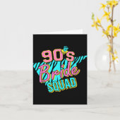 90s Bride Squad Bruidsmeisje Retro Matching Bachel Kaart (Gele Bloem)