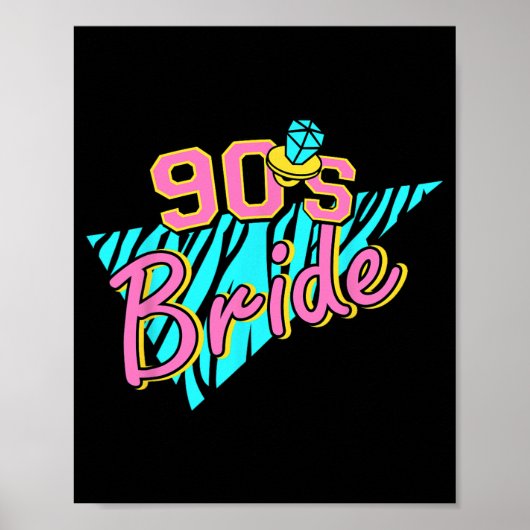 90s Bruid Bruidsmeisje Retro Bijpassende Bachelore Poster (Voorkant)