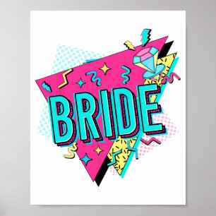 90s Bruid Retro Bruid Van De Jaren 90 Bachelorette Poster