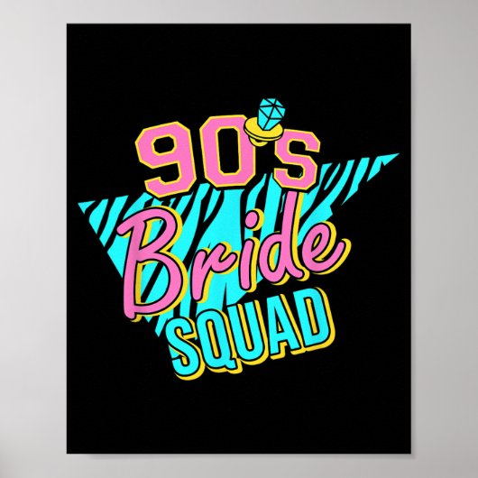 90s Bruidsploeg Bruidsmeisje Retro Bijpassende Bac Poster (Voorkant)