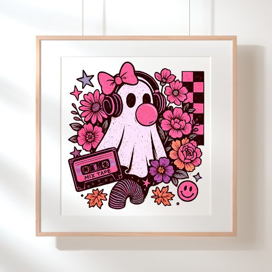 90s Bubblegum Esthetische Retro Ghost Girl Hallowe Poster