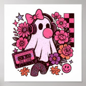 90s Bubblegum Esthetische Retro Ghost Girl Hallowe Poster (Voorkant)