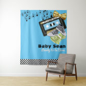 90's Cassette|Hip Hop Baby Shower Fotobackdrop Wandkleed (In situ)