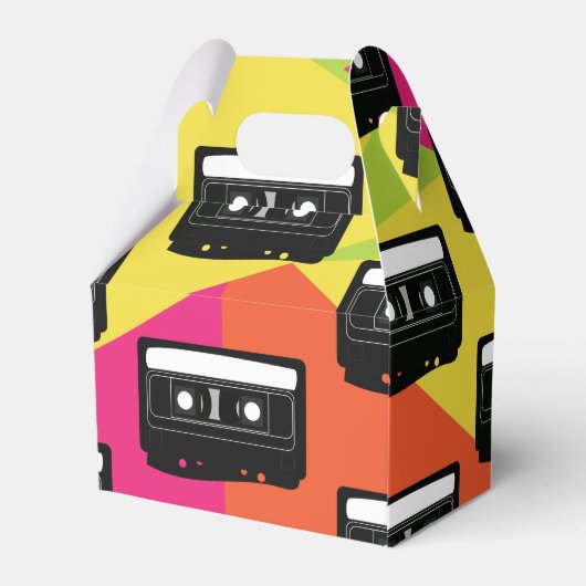 90's Cassette Tween Birthday Neon uit 1980 Bedankdoosjes (Achterkant)