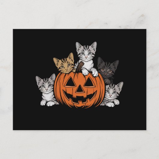  90s Cat Halloween Retro Spooky Seizoen Briefkaart (Voorkant)