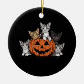 90s Cat Halloween Retro Spooky Seizoen Keramisch Ornament (Voorkant)