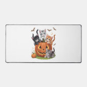 90s Cat Pumpkin Halloween Bloemen Spooky Seizoen Bureaumat (Voorkant)