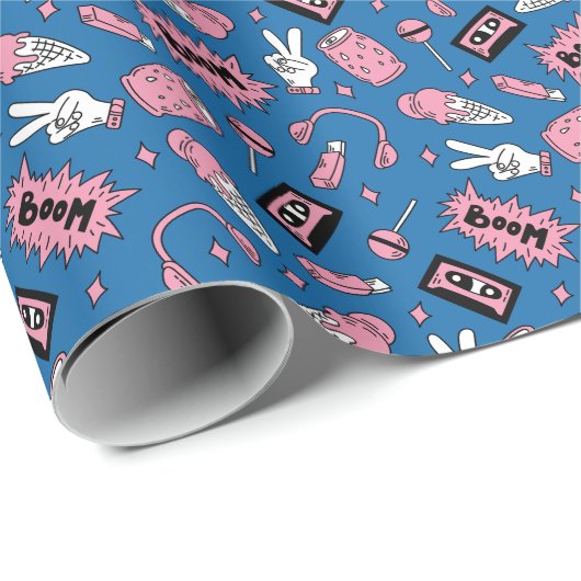 90s Comic Pattern Cadeaupapier (Rol Hoek)