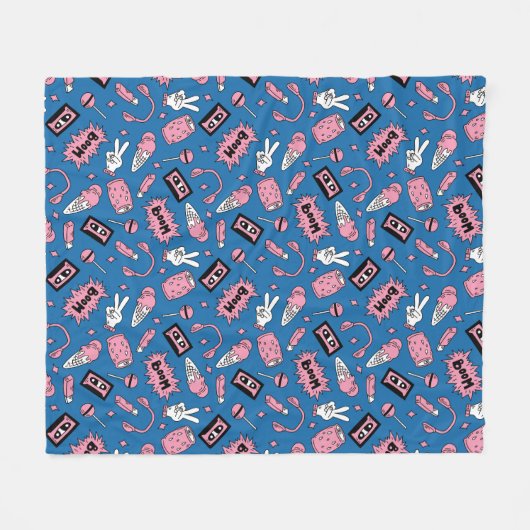 90s Comic Pattern Fleece Deken (Voorkant (Horizontaal))