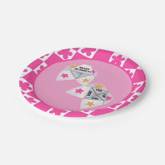 90's Cootie Catcher Preppy Party Papieren Bordje (Gekanteld)