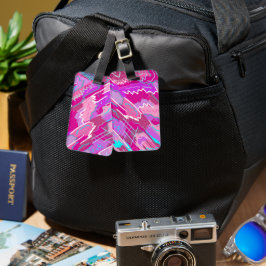 90s de Kunst van de Pop van Nostalgie in Magenta Bagagelabel