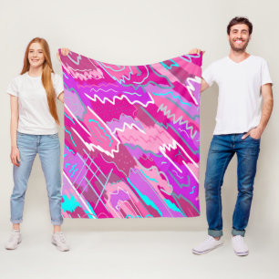 90s de Kunst van de Pop van Nostalgie in Magenta Fleece Deken
