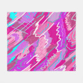 90s de Kunst van de Pop van Nostalgie in Magenta Fleece Deken (Voorkant (Horizontaal))