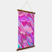 90s de Kunst van de Pop van Nostalgie in Magenta Hangend Wandkleed (Gebogen)