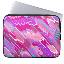 90s de Kunst van de Pop van Nostalgie in Magenta Laptop Sleeve