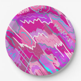 90s de Kunst van de Pop van Nostalgie in Magenta Papieren Bordje