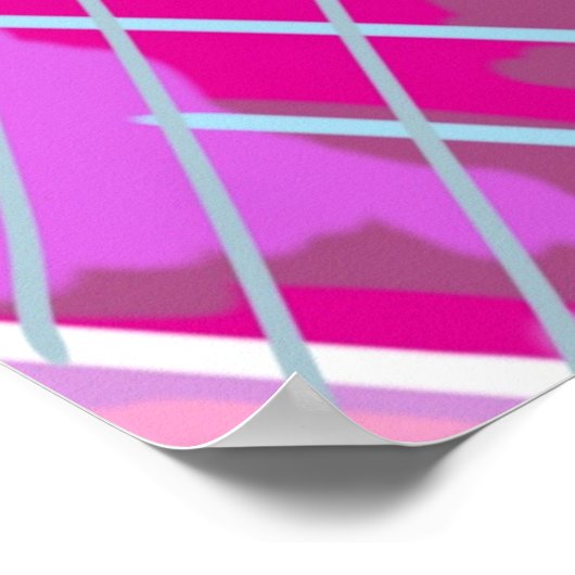 90s de Kunst van de Pop van Nostalgie in Magenta Poster (Hoek)