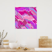 90s de Kunst van de Pop van Nostalgie in Magenta Poster (Keuken)