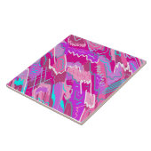 90s de Kunst van de Pop van Nostalgie in Magenta Tegeltje (Zijkant)