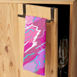 90s de Kunst van de Pop van Nostalgie in Magenta Theedoek