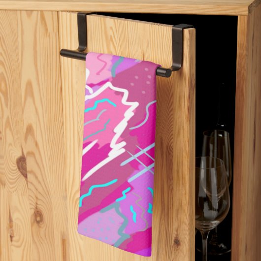 90s de Kunst van de Pop van Nostalgie in Magenta Theedoek (Derde Gevouwen)