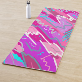 90s de Kunst van de Pop van Nostalgie in Magenta Yogamat
