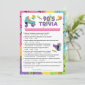 90s Decade Trivia Party Game Uitnodiging (Staand voorkant)
