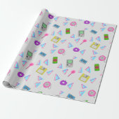 90s Doodle Patroon Cadeaupapier (Uitgerold)