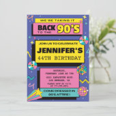 90s Feest Retro uitnodigingen 44e verjaardag Moder (Staand voorkant)
