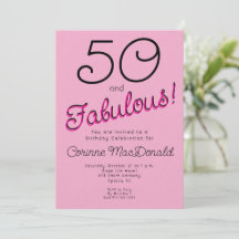 90's Fifty and Fabulous roze 50ste verjaardag 